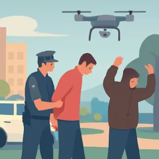 Dron policial ayuda a detener a dos delincuentes tras robo en Las Heras, Mendoza