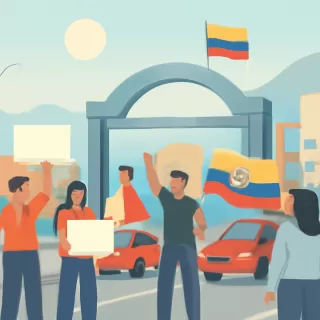 Transportistas de Ecuador y Colombia protestan en la frontera por aranceles del 30 %
