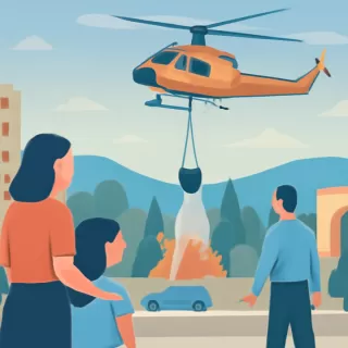 Helicóptero de Río Negro refuerza combate de incendios en Chubut