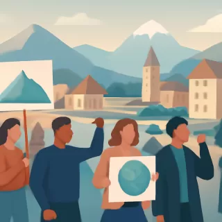 Manifestación en Bariloche contra la modificación de la Ley de Glaciares