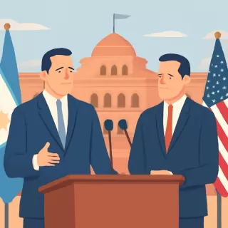 Manuel Adorni y Pablo Quirno brindan conferencia tras acuerdo comercial con Estados Unidos