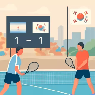 Argentina y Corea del Sur igualan en la primera jornada de la Copa Davis 2026 en Busan