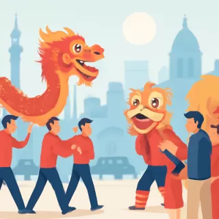 Celebran el Año Nuevo chino con desfile de dragones y leones en Ciudad de México