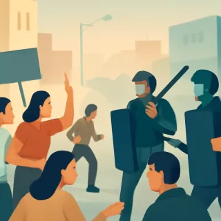 Represión policial y de Gendarmería en marcha contra la reforma laboral en Argentina