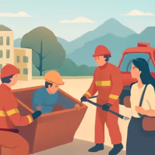 Bomberos rescataron a un obrero atrapado en una tolva en Villa Traful