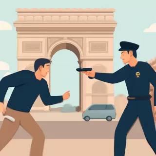 Hombre armado con cuchillo intentó atacar a policía en el Arco del Triunfo en París y fue baleado