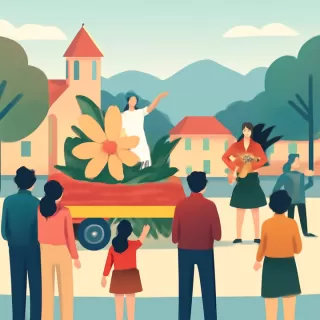 Comenzó la Fiesta Nacional de los Jardines en Villa La Angostura con desfile y espectáculos locales