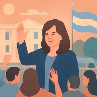 Cristina Kirchner saluda a militantes en su cumpleaños durante el debate sobre la reforma laboral