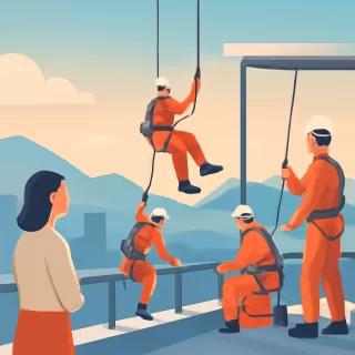 Grupo de rescate realizó prácticas en altura en el Mirador Inalco