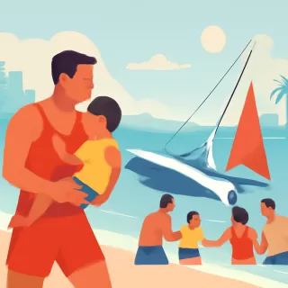 Punta del Este: un guardavidas rescató a cinco personas tras volcar un catamarán en Playa Mansa