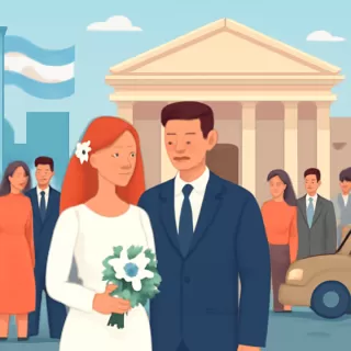 Emily Lucius y Rodrigo Valladares contrajeron matrimonio civil en Buenos Aires