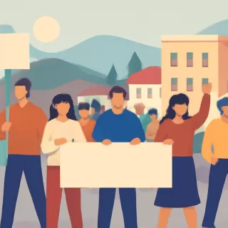 Estatales realizaron marcha en Villa La Angostura contra la reforma laboral