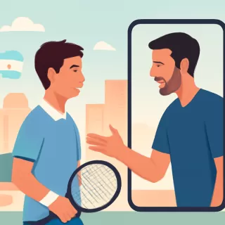 Tomás Etcheverry recibe felicitación de Novak Djokovic tras ganar el ATP 500 de Río