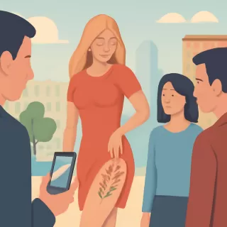 Sabrina Rojas presentó su nuevo tatuaje en cadera y muslo