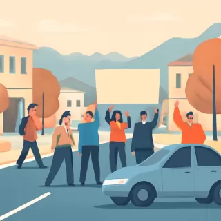 Corte de tránsito en bulevar Nahuel Huapi por reclamo de trabajadores del hospital