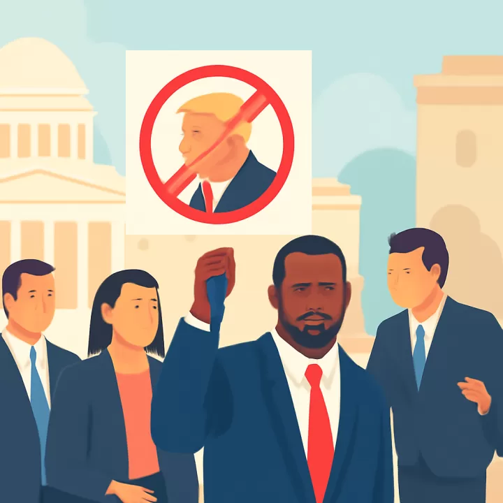 Congresista demócrata expulsado por exhibir cartel contra Donald Trump en el Congreso de EE.UU.