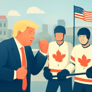Donald Trump compartió un video con inteligencia artificial golpeando a jugadores de hockey canadienses
