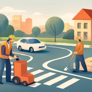 Vialidad renueva la demarcación vial en las rotondas del Parque San Martín en Mendoza