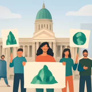 Greenpeace protestó en el Congreso contra la reforma de la Ley de Glaciares