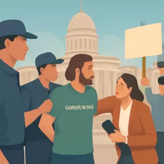 Detención de ambientalistas de Greenpeace y agresión a periodistas en protesta en el Congreso