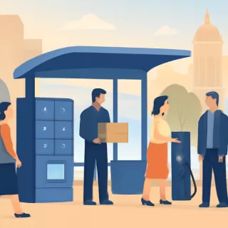 Nuevos paradores del Trambús en Buenos Aires incluirán lockers para paquetes y cargadores eléctricos