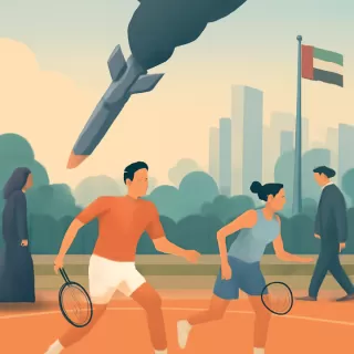 Misil impacta cerca de un partido de tenis en Fujairah y jugadores evacuan la cancha