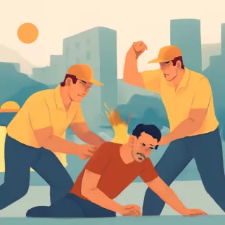 Taxistas en Quito agreden a presuntos ladrones y causan quemaduras graves a uno de ellos