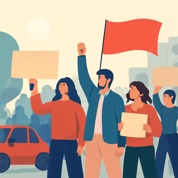 Contramarcha social se realizó durante el Carrusel de la Vendimia en Mendoza