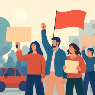 Contramarcha social se realizó durante el Carrusel de la Vendimia en Mendoza