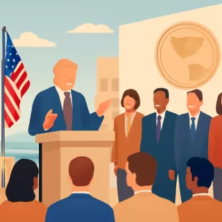 Donald Trump inauguró el Escudo de las Américas en Florida con doce jefes de Estado