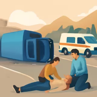 Volcó un camión de carga en Ruta 7 en Punta de Vacas