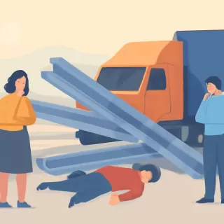 Conductor fallece tras ser aplastado por vigas de acero en tráiler en Nuevo León