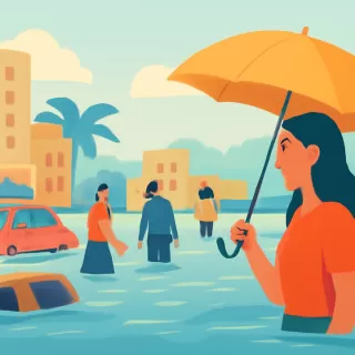 Inundaciones en la Costera Miguel Alemán de Acapulco por intensas lluvias