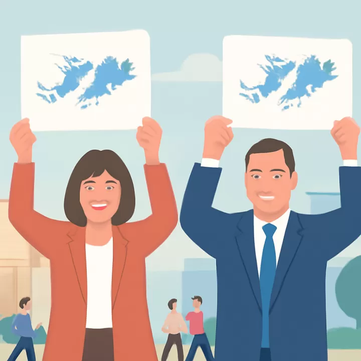 Bullrich y Brito posan con imágenes de las Malvinas en campaña contra Milei