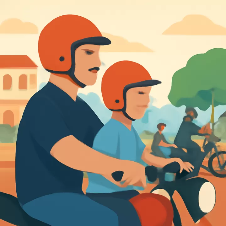 Padre e hijo participan juntos en el Motoencuentro de Jardín América