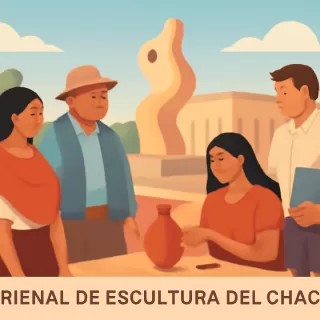 Artesanos mbya guaraní de Misiones en la Bienal Internacional de Escultura del Chaco 2026