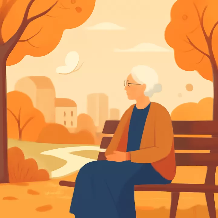 Relato poético sobre una tarde de otoño y una anciana en un jardín