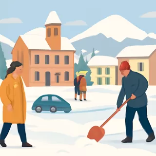 Nevó en Villa La Angostura y la localidad amaneció cubierta de nieve
