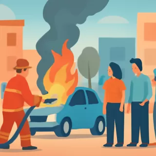 Incendio de un automóvil generó alarma en el centro de Gualeguaychú