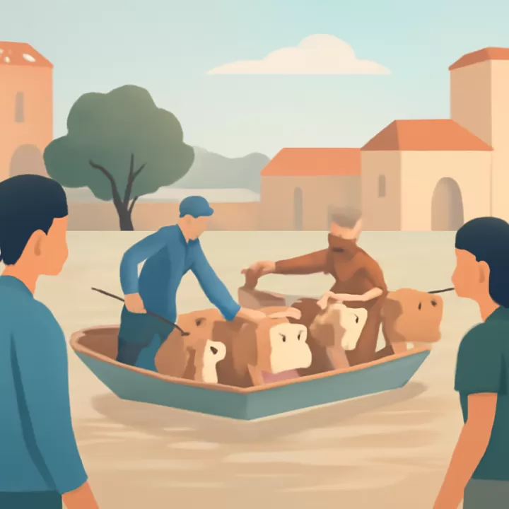 Dramático rescate de ganado por inundaciones en Artigas, Uruguay