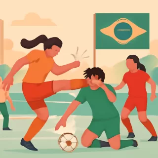 Futbolista agrede a rival con dos patadas en la cabeza y desata pelea en partido en Brasil