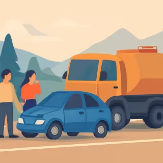Auto choca contra camión cisterna que colocaba cadenas en la Ruta Nacional 40 en El Foyel