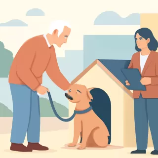Hombre de 80 años entrega a su perro Curro en Dog House por motivos de salud y familiares