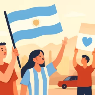 Hinchas peruanos expresan apoyo a Argentina antes del partido contra Inglaterra