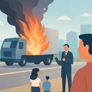 Incendio de camión destruyó completamente la carga en la Ruta Nacional 237