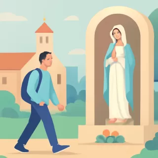 Luis Fabián Artime cumplió su promesa y caminó hasta la Virgen de Lourdes para agradecer el campeonato