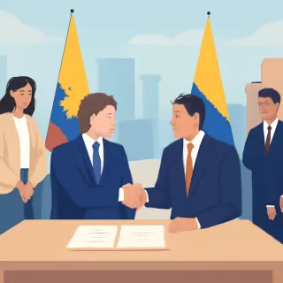 Milei comenzó una gira oficial por Ecuador y Colombia con reuniones y acuerdos