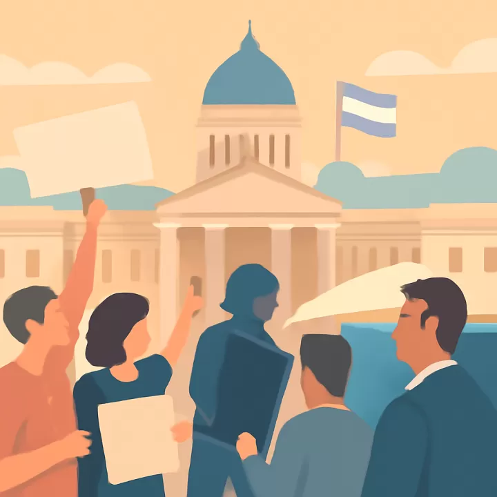 Represión en manifestación frente al Senado durante debate sobre Ley de inviolabilidad de la propiedad privada
