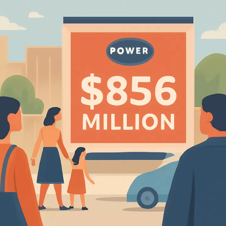 Powerball ofrece un premio acumulado de 856 millones de dólares para el sorteo del 8 de agosto