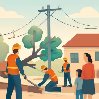 Retiran árbol caído que afectaba línea de media tensión en barrio Manuel Alarcón